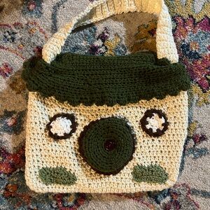 The Hobbit Handmade Crochet Bag in Cream and Green